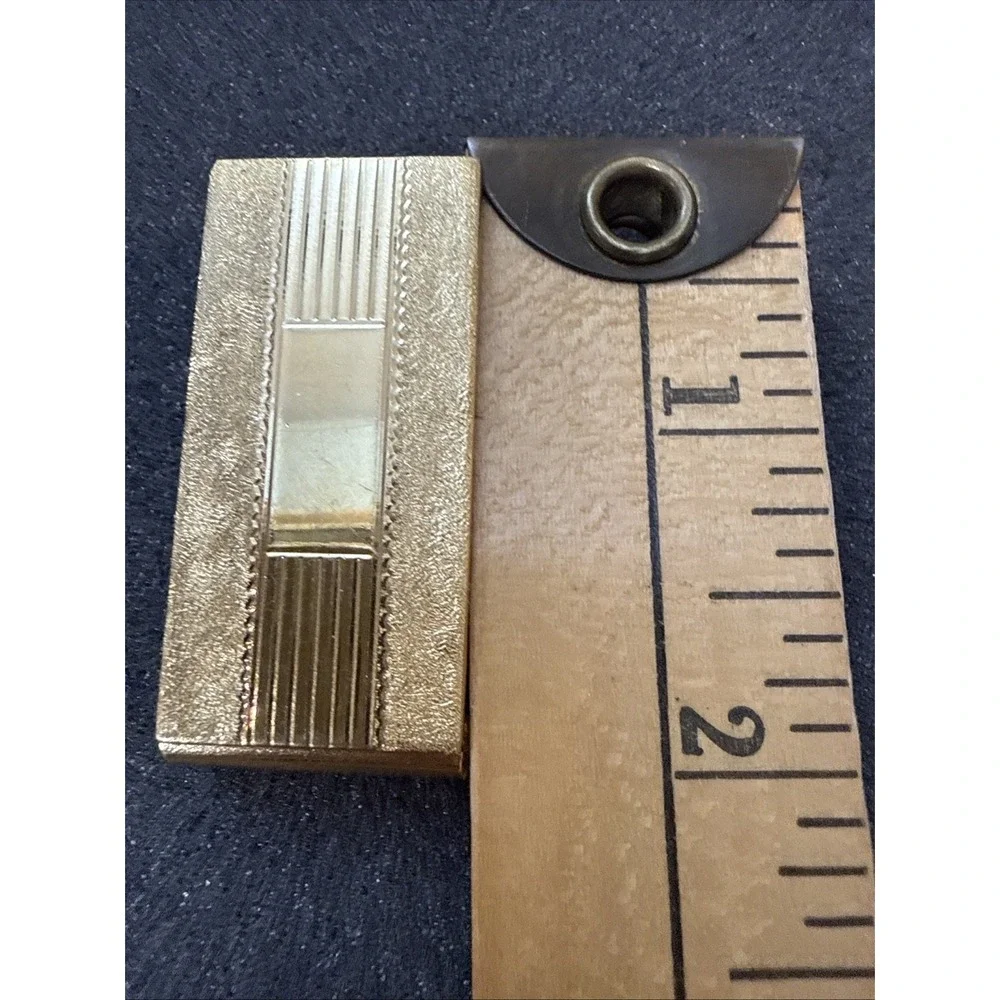 Vintage Anson Gold Plated Pat. 3049772 Money Clip Brass Etched 2 Texture Design